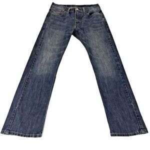 Levi's 513 Jeans Mens 31x30 Slim Fit Blue Dark Wash Stretch Denim Pants